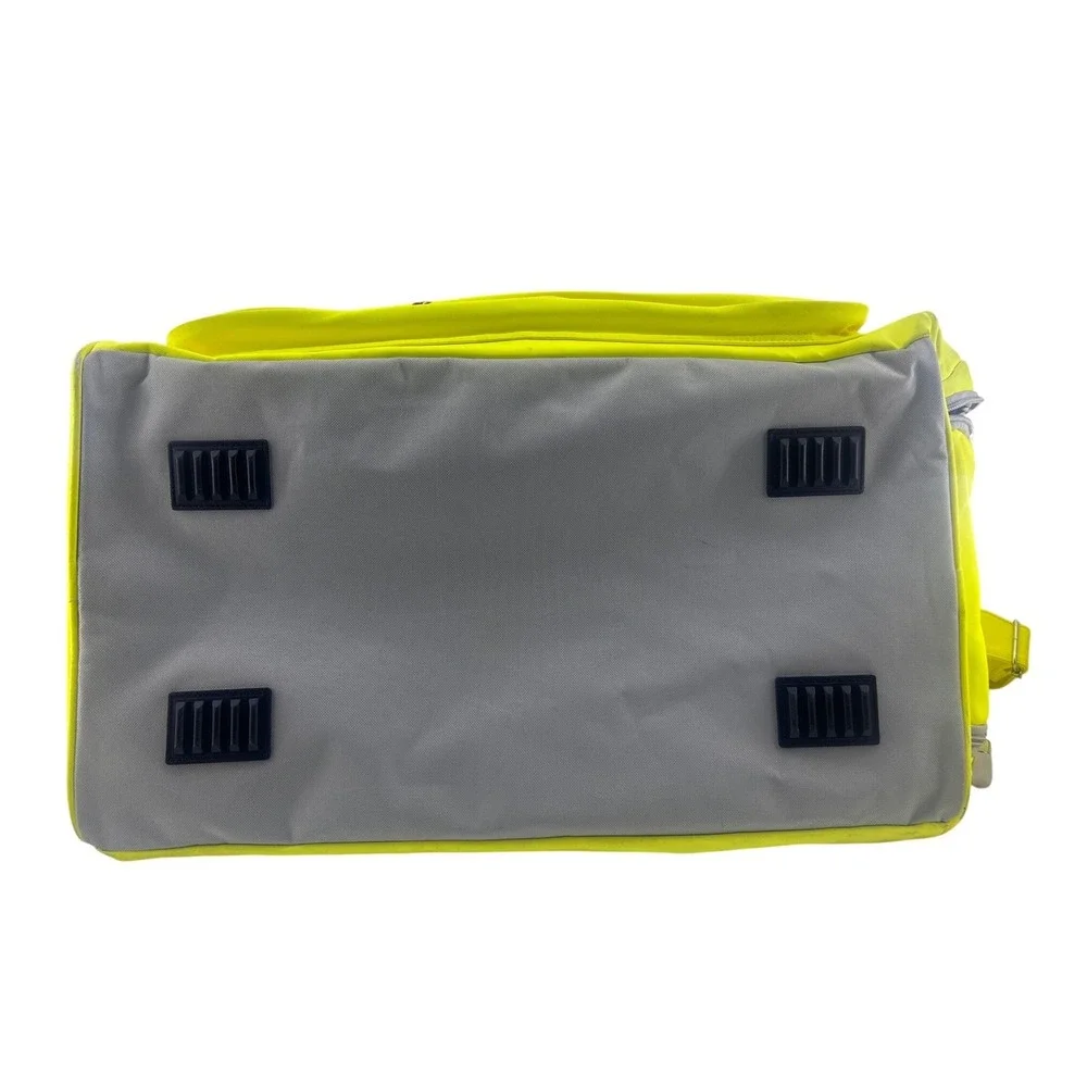 Neon Yellow Softball Stitching Duffel Bag Sports Travel Gym Bag with Shoe Pocket